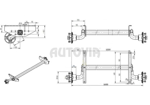 Náprava KNOTT VG7-L b-1320 c-1650 100x4 nízká č.2