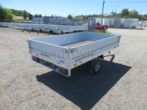 Nebrzděný přívěs s koly pod ložnou plochou ZV 22 750kg N1 2,55x1,55/0,35 zesílená náprava, 10