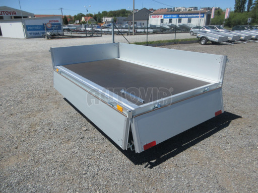 Nebrzděný přívěs s koly pod ložnou plochou ZV 22 750kg N1 2,55x1,55/0,35 zesílená náprava, 10