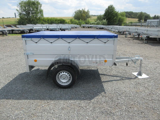 Jednoosý nebrzděný valník s nástavbou bočnic HD 7 750kg 2,06x1,25/0,70 č.6