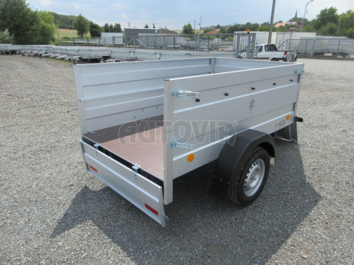 Jednoosý nebrzděný valník s nástavbou bočnic HD 7 750kg 2,06x1,25/0,70 č.13