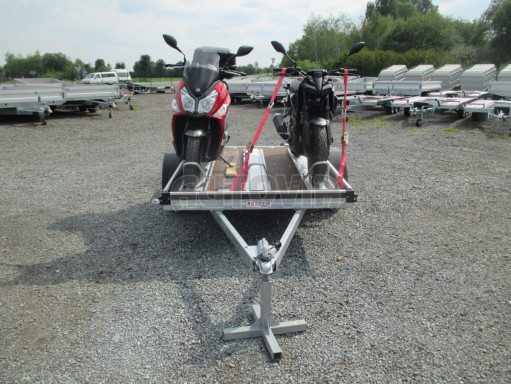 Přívěs za osobní auto pro přepravu motorek MOTO 750kg 2,50x1,48 plato