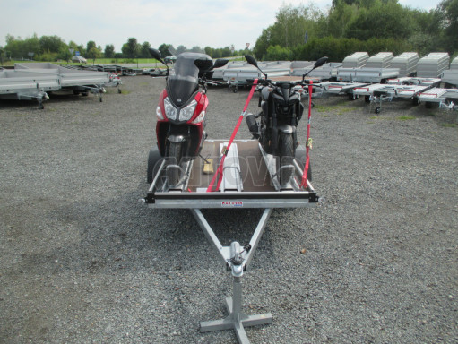 Přívěs za osobní auto pro přepravu motorek MOTO 750kg 2,50x1,48 plato