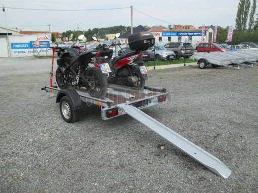 Přívěs za osobní auto pro přepravu motorek MOTO 750kg 2,50x1,48 plato